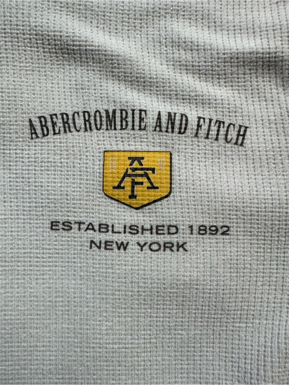 Abercrombie & Fitch boys Cream Waffle Knit Sweater with Crest